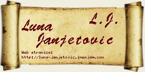 Luna Janjetović vizit kartica